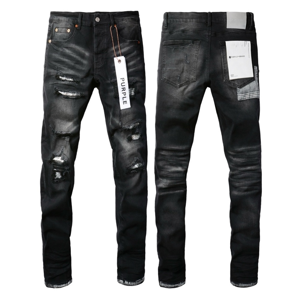 Black Skinny Distressed Jeans with Moto Paneling